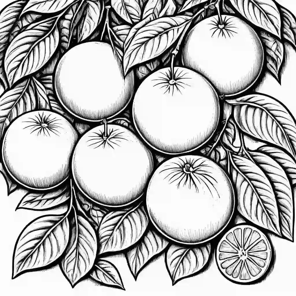 Oranges coloring pages